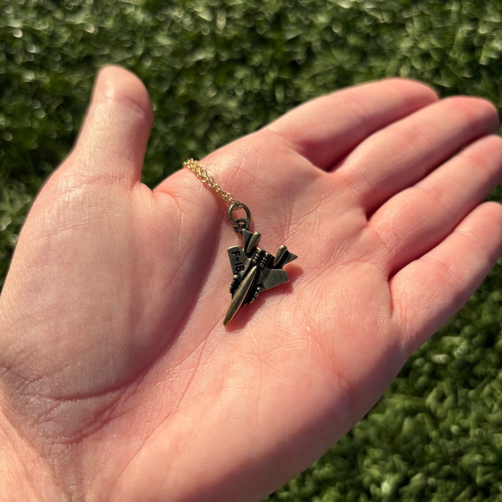 Gold Top Gun Necklace with Pendant